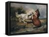 Fighting Horses, 1808 (Oil on Canvas)-James Ward-Framed Stretched Canvas