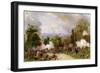 Fighting in the Cemetary of Pere Lachaise in 1871 (Oil on Canvas)-Felix Philippoteaux-Framed Giclee Print