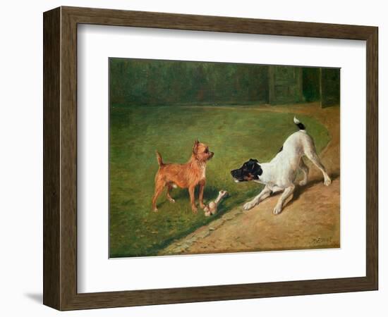 Fighting over a Bone-John Emms-Framed Giclee Print