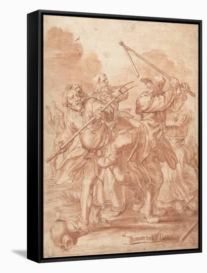 Fighting Peasants, 1600-62-Adriaen Pietersz van de Venne-Framed Stretched Canvas