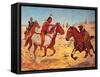 Fighting Scouts - Even Chance-Charles Shreyvogel-Framed Stretched Canvas