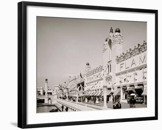 Fighting the Flames, Dreamland, Coney Island, N.Y.-null-Framed Photo