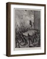 Fighting the Flames in Berlin, the Fire Brigade at Work-null-Framed Giclee Print