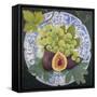 Figs and Grapes on a Plate-Jennifer Abbott-Framed Stretched Canvas