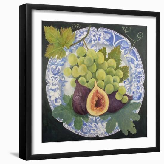 Figs and Grapes on a Plate-Jennifer Abbott-Framed Giclee Print