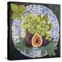 Figs and Grapes on a Plate-Jennifer Abbott-Stretched Canvas