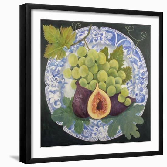 Figs and Grapes on a Plate-Jennifer Abbott-Framed Giclee Print