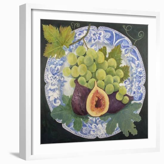 Figs and Grapes on a Plate-Jennifer Abbott-Framed Giclee Print