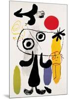 Figur Gegen Rote Sonne II, c. 1950-Joan Miro-Mounted Art Print