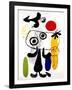 Figur Gegen Rote Sonne II, c. 1950-Joan Miro-Framed Art Print