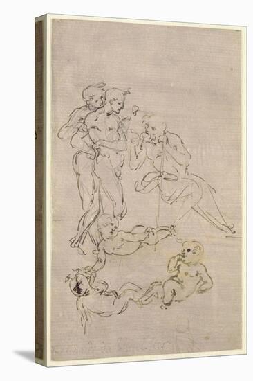 Figural Study for the Adoration of the Magi-Leonardo da Vinci-Stretched Canvas