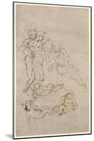 Figural Study for the Adoration of the Magi-Leonardo da Vinci-Mounted Giclee Print