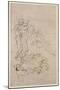 Figural Study for the Adoration of the Magi-Leonardo da Vinci-Mounted Giclee Print