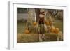 Figure and Pumpkins, Set Up to Commemorate Hallowe'en-null-Framed Photographic Print