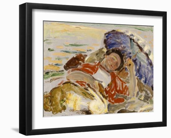 Figure at Laguna Beach 1917-Clarence Hinkle-Framed Art Print