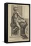 Figure from the Sistine Chapel Fresco in the Vatican-Michelangelo Buonarroti-Framed Stretched Canvas
