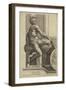 Figure from the Sistine Chapel Fresco in the Vatican-Michelangelo Buonarroti-Framed Giclee Print