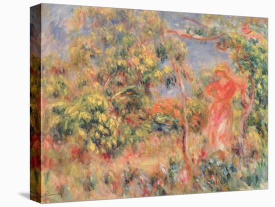 Figure in a Garden, 1917 (Oil on Canvas)-Pierre Auguste Renoir-Stretched Canvas