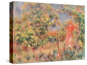 Figure in a Garden, 1917 (Oil on Canvas)-Pierre Auguste Renoir-Stretched Canvas