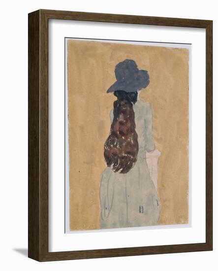 Figure in Church (Pencil & Gouache on Paper)-Gwen John-Framed Giclee Print