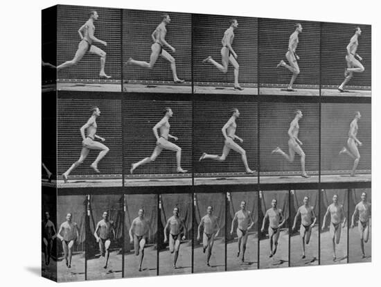 Figure in Different Running Positions-Eadweard Muybridge-Stretched Canvas