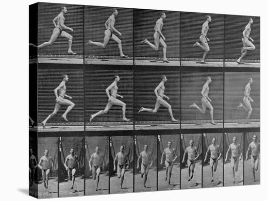 Figure in Different Running Positions-Eadweard Muybridge-Stretched Canvas