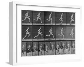 Figure in Different Running Positions-Eadweard Muybridge-Framed Photographic Print