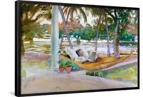 Figure in Hammock, Florida.-John Singer Sargent-Framed Poster