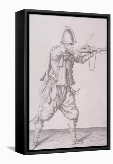 Figure in Military Clothing Firing a Musket and Wearing a Sword, 1607-null-Framed Stretched Canvas