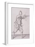 Figure in Military Clothing Firing a Musket and Wearing a Sword, 1607-null-Framed Giclee Print