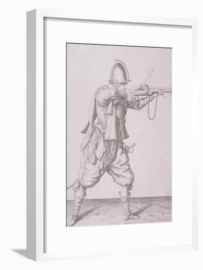 Figure in Military Clothing Firing a Musket and Wearing a Sword, 1607-null-Framed Giclee Print