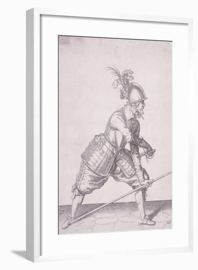 Figure in Military Clothing Holding a Pike in One Hand and a Sword in the Other, 1607-null-Framed Giclee Print