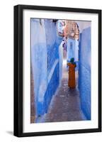 Figure in Narrow Passageway in Morocco-Steven Boone-Framed Premium Photographic Print