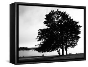 Figure in the Distance in Landscape-Sharon Wish-Framed Stretched Canvas