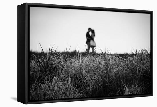 Figure in the Distance in Landscape-Sharon Wish-Framed Stretched Canvas