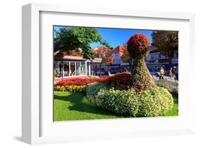 Figure made of Flowers on Bummelallee Alley, Bad Harzburg, Germany-null-Framed Art Print