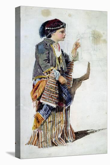 Figure of a Girl in Turkish Costume-John Absolon-Stretched Canvas