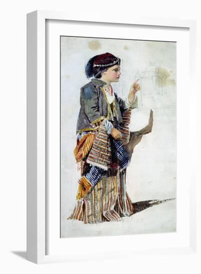 Figure of a Girl in Turkish Costume-John Absolon-Framed Giclee Print