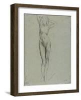 Figure of a Naked Woman Standing, Hands Behind Head-Henri Gervex-Framed Giclee Print