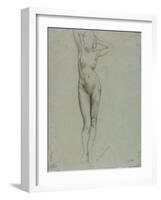 Figure of a Naked Woman Standing, Hands Behind Head-Henri Gervex-Framed Giclee Print