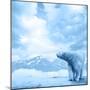 Figure of a Polar Bear on High Mountain Landscape-Oleksii Sergieiev-Mounted Photographic Print