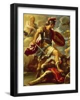 Figure of Aeneas, Details from Aeneas Defeats Turnus-Luca Giordano-Framed Giclee Print