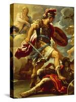 Figure of Aeneas, Details from Aeneas Defeats Turnus-Luca Giordano-Stretched Canvas