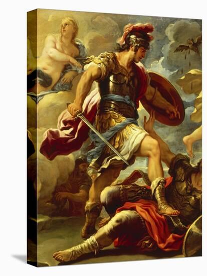 Figure of Aeneas, Details from Aeneas Defeats Turnus-Luca Giordano-Stretched Canvas