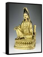 Figure of Avolokitesvara Guanyin, Qing Dynasty-null-Framed Stretched Canvas