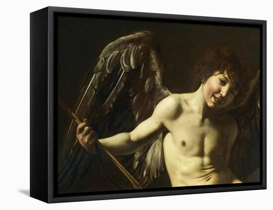 Figure of Cupid, Detail from Amor Victorious or Love Conquers All-Caravaggio-Framed Stretched Canvas