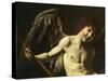 Figure of Cupid, Detail from Amor Victorious or Love Conquers All-Caravaggio-Stretched Canvas