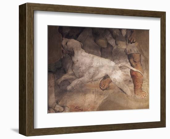 Figure of Dog, Detail from Fresco-Girolamo Romanino-Framed Giclee Print