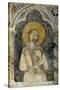 Figure of Female of Facade of Monastery of St Scholastica, Subiaco, Italy-null-Stretched Canvas