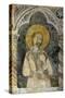 Figure of Female of Facade of Monastery of St Scholastica, Subiaco, Italy-null-Stretched Canvas